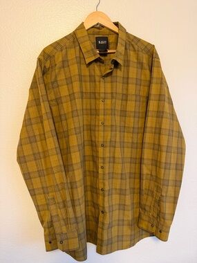 5.11 Tactical Men's Mustard Plaid Button-Down Shirt